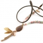 Gesteppte Imitat Leder und Naturstein Perlen f&uuml;r trendy Schmuck