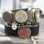 Dieses prachtvolle Schmuckset von Cuoio Armb&auml;ndern und Sisa Facett Armb&auml;ndern sind absolut top!