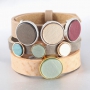 Armb&auml;nder aus Polaris Cabochon auf super sch&ouml;nem Cuoio Leder