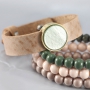 Armb&auml;nder aus Polaris Cabochon auf super sch&ouml;nem Cuoio Leder