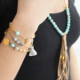 Sch&ouml;ner Schmuck mit melierten Glasperlen, Quaste, Rocailles und sch&ouml;ne DQ Metall Perlen und Anh&auml;nger!