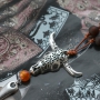 Faszinierender Schmuck mit unseren sch&ouml;nenDQ Leder B&uuml;ffelkopf Anh&auml;nger in einer neuen kleinen Gr&ouml;sse!