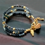 Schmuck Set in schickem Royal blue kombiniert mit Metall DQ gold