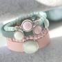 Ein faszinierendes Schmuck Set aus trendy Cabochon von Polaris Elements in hellen T&ouml;nen f&uuml;r eine zarten Look