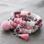 Trendy Schmuck aus Naturstein Perlen Facett geschliffen mit rosa T&ouml;nen