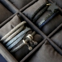Armb&auml;nder mit Glitzer die zeitlos, schick und festlich sind aus Glitzerkordel mit Strass und Glitzer Imitat Leder