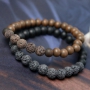  M&auml;nnerschmuck in einem Set mit Lava Perlen, Holz Perlen, Acrylperlen, Cuoio und Divino!